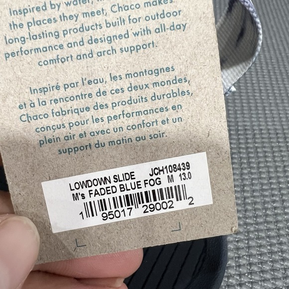 Chaco Lowdown Slide Size 13 M EU 46 Men's Sport Sandals Faded Blue Fog JCH108439 - Picture 9 of 10